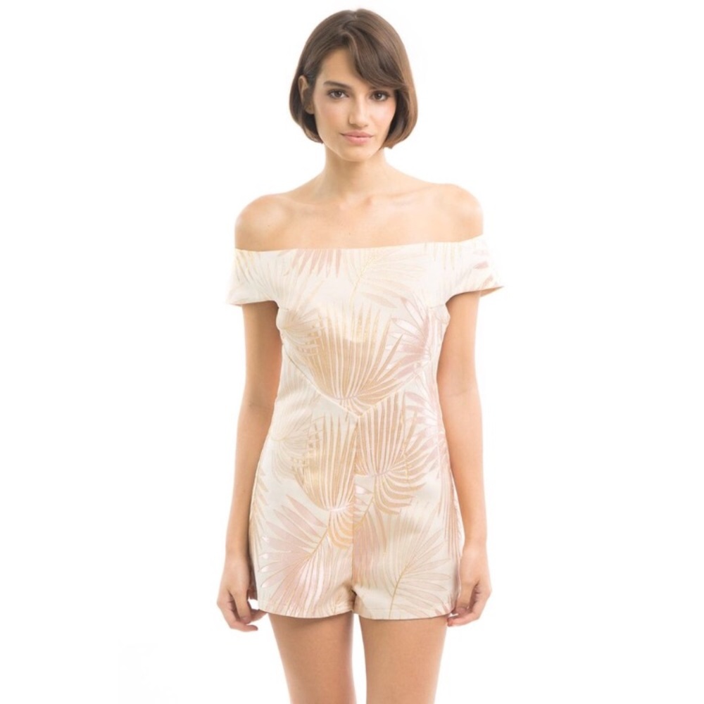 Gold and rose gold leaf romper